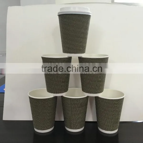 One Time Use 400ml Double Wall Paper Cups With Lid for Hot Tea photo-3