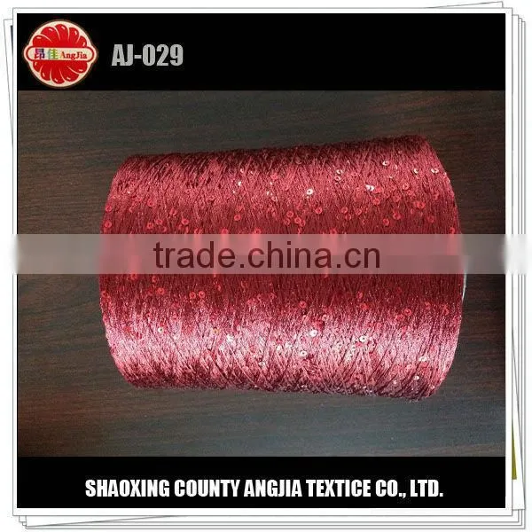 Red sequin bead red yarn for knitting clothes