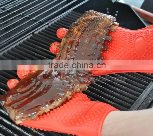 New Products 2014, 100% FDA Grade, Rock Bottom Prices, Waterproof, Heat Resistant Silicone Oven Gloves, Silicone BBQ Gloves photo-5