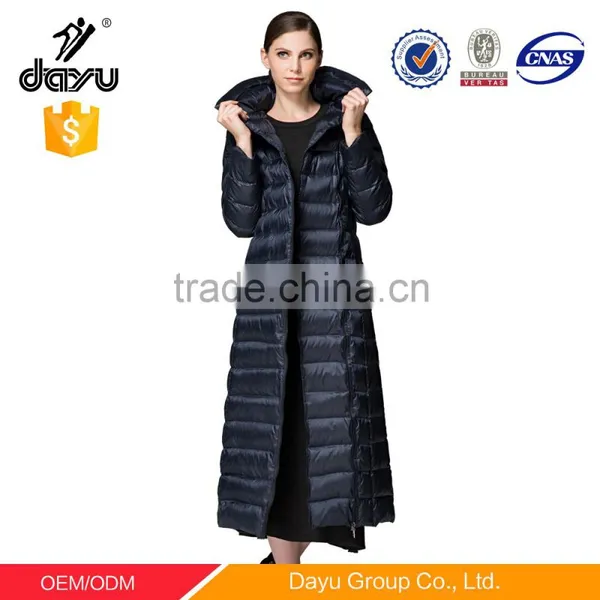 Super Long Turn Down Collar Duck Down Winter Jacket Women Down Garment