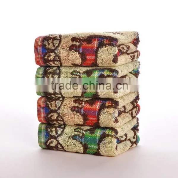 Yarn Dyed Jacquard Cotton Hand Towel With Animal Pattern photo-2