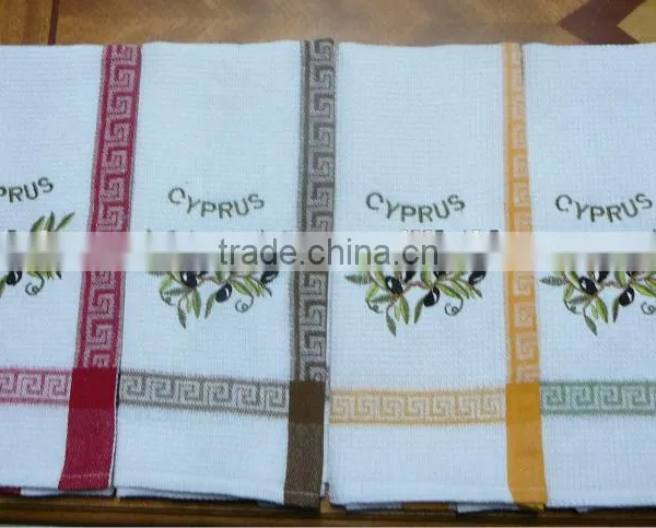Yarn Dye Tea Towel With Embroidery photo-2