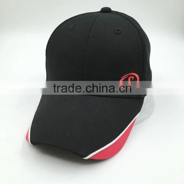 Wholesale Custom Made 6 Panel Black Cotton Twill Baseball Cap photo-3