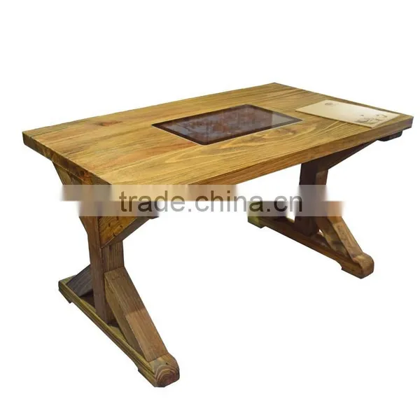 Antique Solid Pine Wood Dining Table Designs photo-2