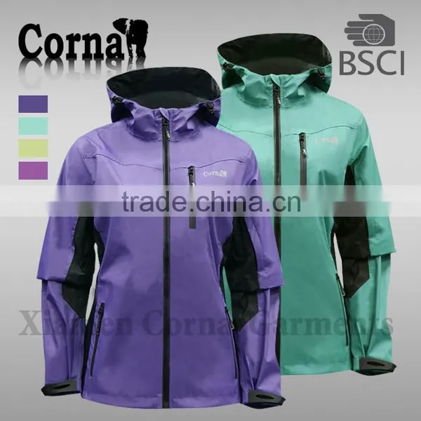 Newest Develop Lady 100% Polyester 2.5 Layer 3*3 Ripstop Waterproof Jacket photo-5