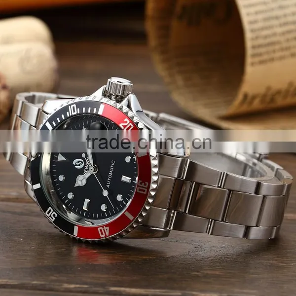 Luxury Red Stainless Steel Auto Date Automatic Mechanical Analog Watch photo-5