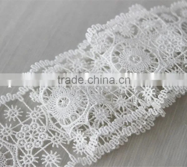 High Quality 100% Polyester Circles Embroidery Designs Flower Lace photo-5