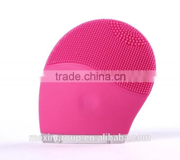 Natural Silicone Electric Facial Cleansing Brush Rechargeable Face Cleaning Brush photo-3