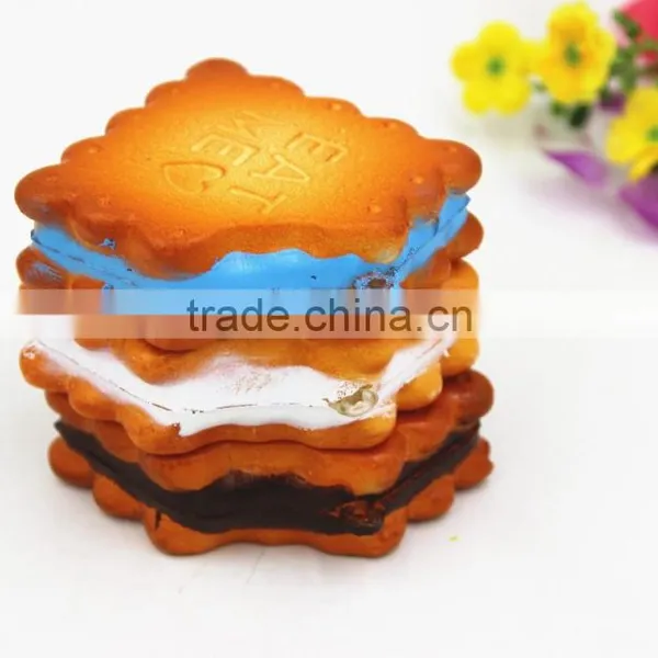 PU Cream One Bite Biscuits Miniature Fake Food For Dolls and Dollhouse Purse Keychains Decor-Yiwu Sanqi Crafts Factory photo-5