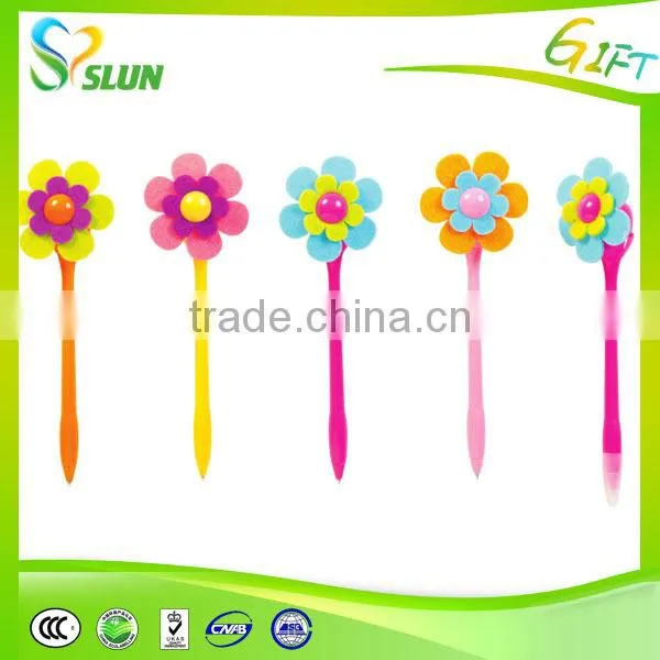 Promotional Rubber Flower Ballpoint Pen Cheap Pen Flowers