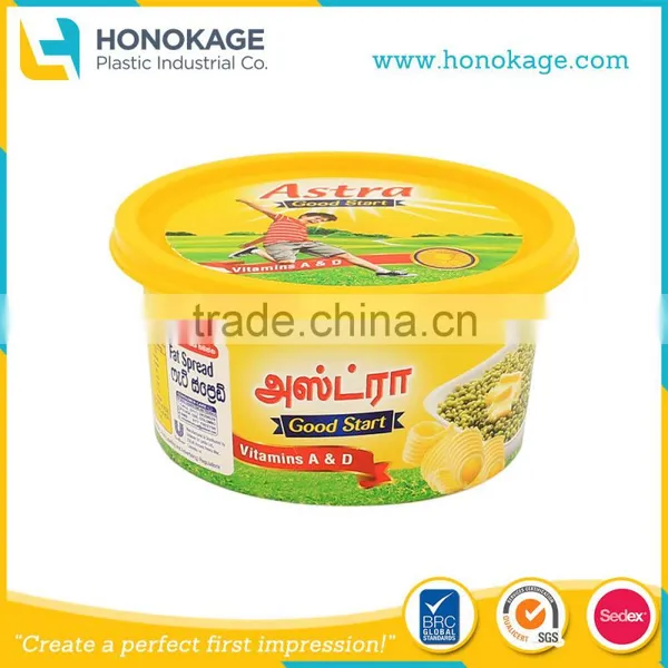 250ml IML Plastic Butter Cups,Food Packaging Container, Dairy Packaging Box With Logo.