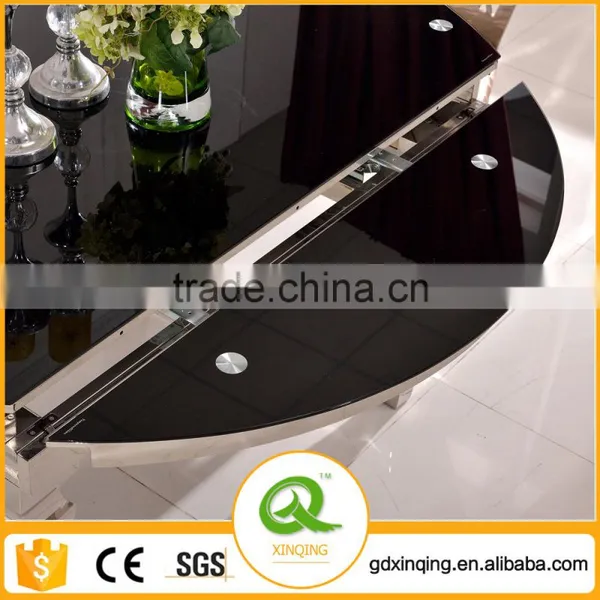 Home Furniture Round Extendable Glass Dining Table TH389 photo-2
