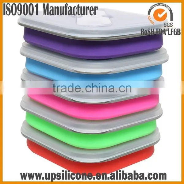 Small Microwave Safe Collapsible Salad Containers Silcone Lunch Box photo-6