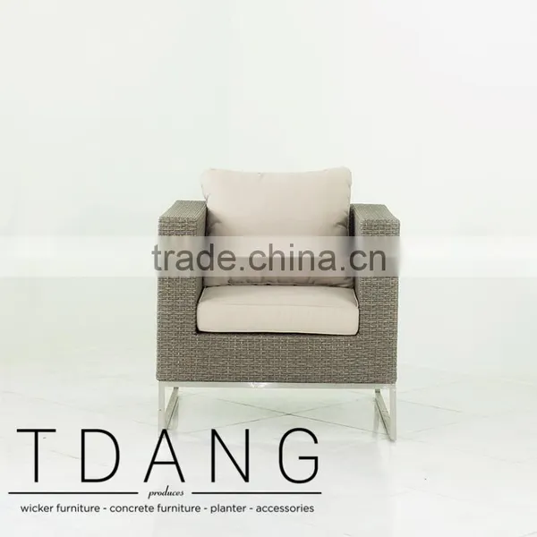 Coronado Wicker Chair With Stainless Steel Base - Contemporary Wicker Sofa Set photo-2