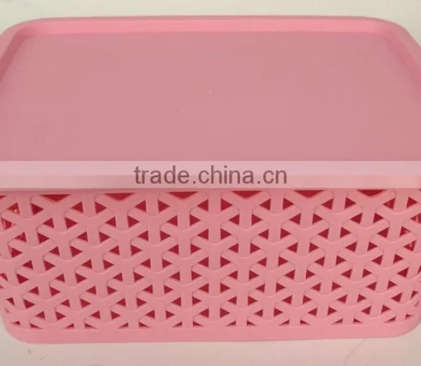 Medium Size Plastic Laundry Basket Storage Basket Clothing Bastet With Lid photo-6