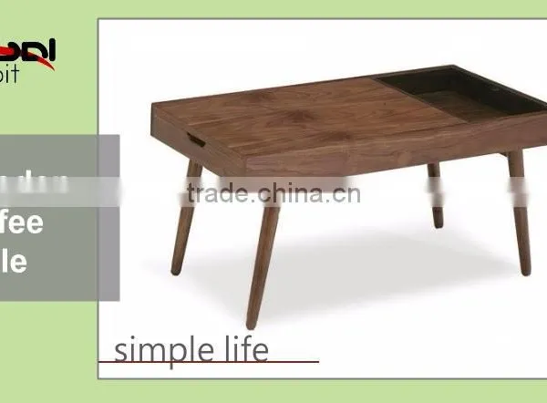High Quality Living Room Furniture Side Modern Wooden Glass Coffee Table photo-6