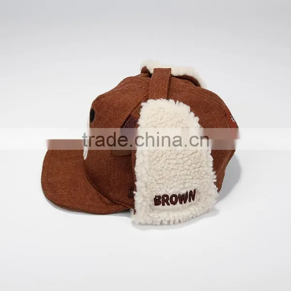 Winter Woolen Bear Style Baby Earflap Cap photo-4