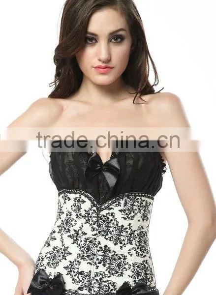 Women's Court Sexy Lace Shapewear Overbust Corset Bustier With Strapless Underwear Corset photo-2