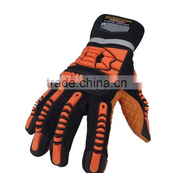 CE 4131 Heat Resistant GEL Padded Oil Channel Anti Slip Shock Absorption Oil and Gas Impact Resistant Safety Gloves photo-2
