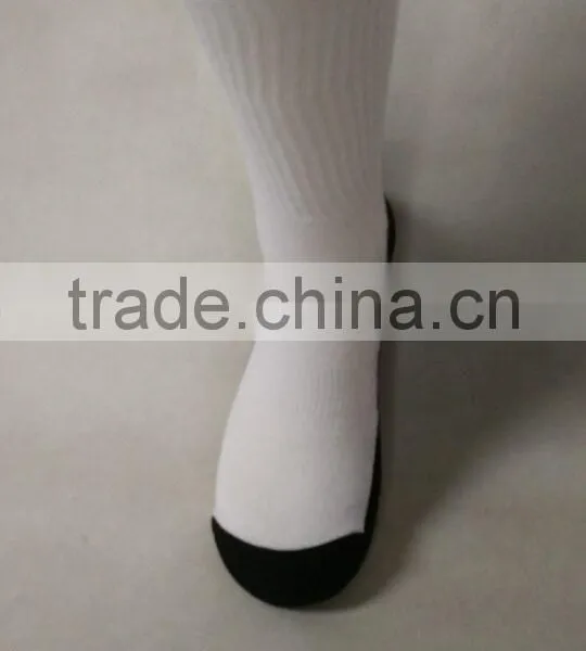 White Blank Polyester Socks With Black Bottom for Sublimation photo-4