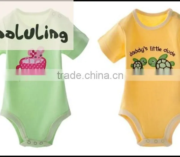 100% Wholesale Organic Cotton Baby Elephant and Crocodile Animal Printed Bodysuits,rompers photo-3