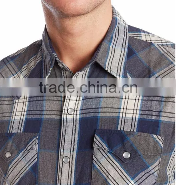 Wholesale Dress Shirt Men Plaid Stylish Flannel Shirts photo-4
