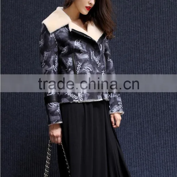 2015 Fashion Show Style Real Merino Sheep Fur Coat Women Sheep Shearing Fur Jacket Winter Thick Sheep Fur photo-4