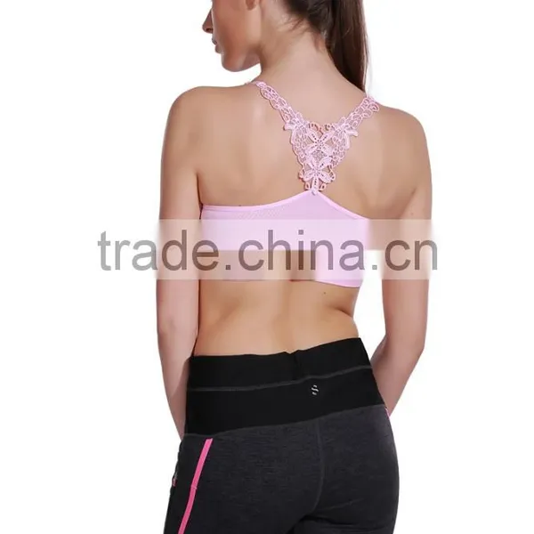 New Fashion Girls Workout Sports Bra With Lace Strap Back photo-2