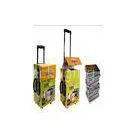 Colorful Paper Cardboard Trolley Case 2 Pulleys For Books Display