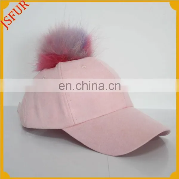 Bobble Raccoon Fur Ball Snapback Spring Fashion Cap photo-2