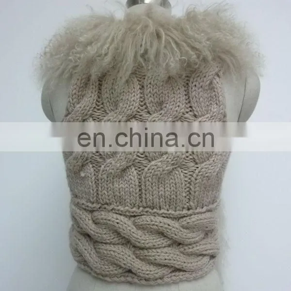 2013 Fashion New Women's Tibet Fur Kniting Wool Vest photo-3