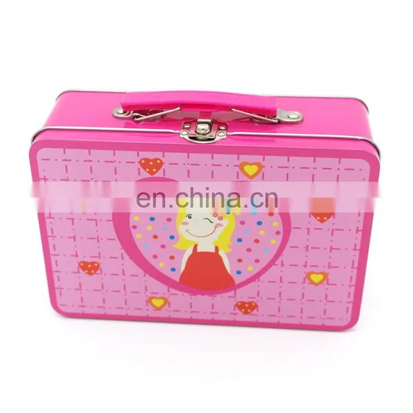Custom Lunch Tin Box With Lock and Plastic Handle photo-3