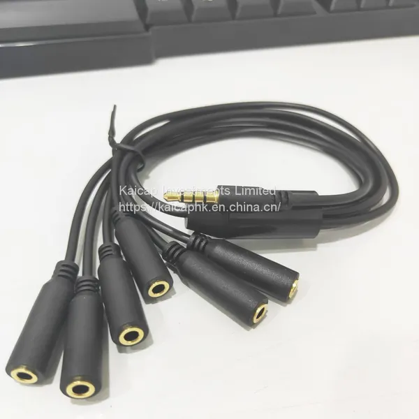 Cable Audio OEM ODM Factory Wire Harness Customized Cable Audio Cable Assembly 3.5mm 4 Poles Audio Plug to Jack 1/6 photo-2