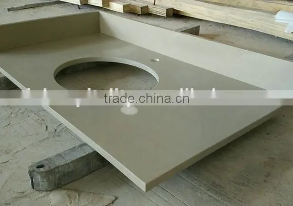 New 2016 Product Artificial Pure White Prefab Quartz Vanity Tops photo-3