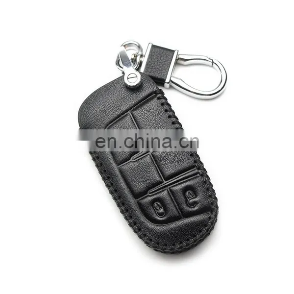 Wholesale Prices Durable Fob Genuine Leather Car Key Cover for Jeep Liberty Light 2014 Grand Cherokee Guide