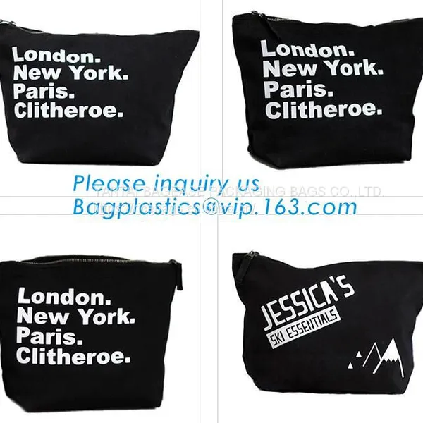 Professional Cosmetic Bag Canvas Zipper Pouch Wholesale, Private Label Makeup Bag, Canvas Bag With Zipper Bagplastics photo-4