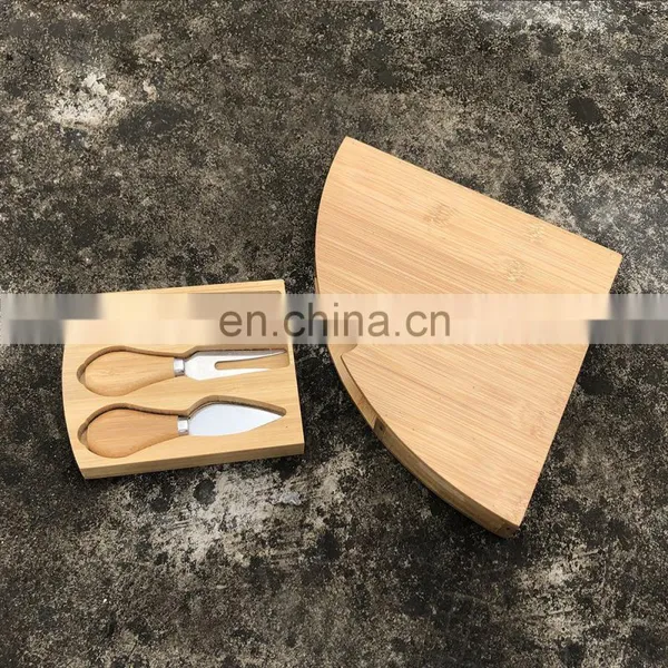 Wholesale Custom Natural Premium Platter Charcuterie Bamboo Cheese Board Set With 3 Cheese Knife Tools photo-4