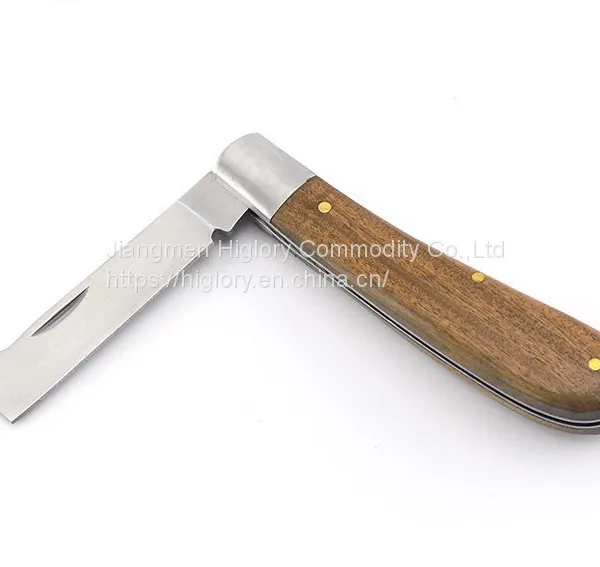 Wood Handle Folding Pocket Pruning Grafting Budding Cutting Knife photo-2