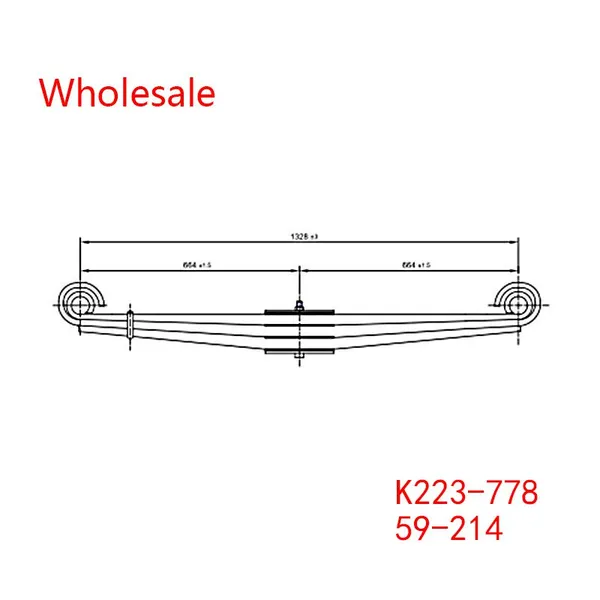 K223-778, 59-214 Heavy Duty Vehicle Front Axle Parabolic Spring Arm Wholesale For Kenworth photo-2