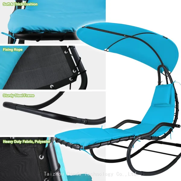 Blue Color Outdoor Modern Design Rocking Chair Indoor/Outdoor Leisure Swing Hanging Chair photo-5