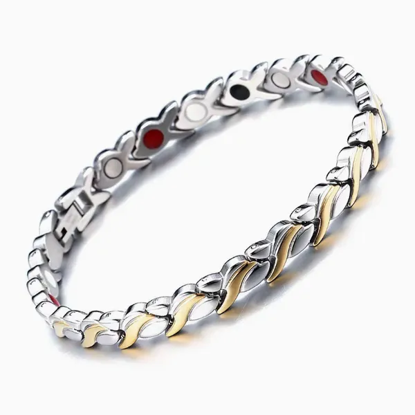 Male and Female Small Fish Wheat Ear Shaped Magnetic Bracelet，Magnet Bracelet Foot Chain Ring Set photo-2