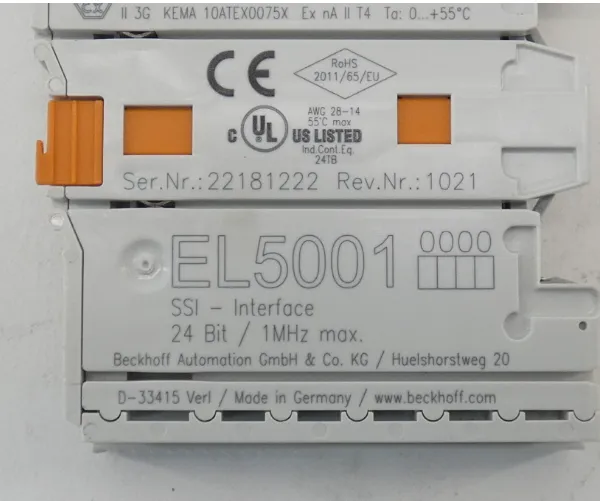BECKHOFF EL5001 EtherCAT Terminal SSI Encoder Interface Module 1-Channel Absolute Encoder Input Industrial Automation photo-3