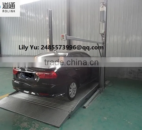 Two Post Hydraulic Home-uesd Simple Lifting Car Parking Equipment photo-2