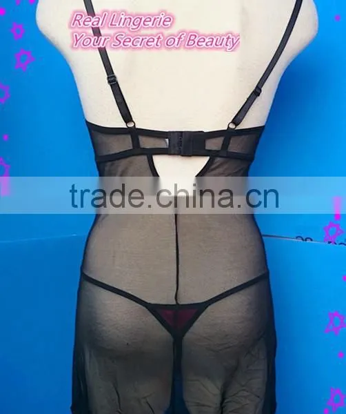 Mesh & Satin Lingerie Set, Sexy Babydolls photo-3