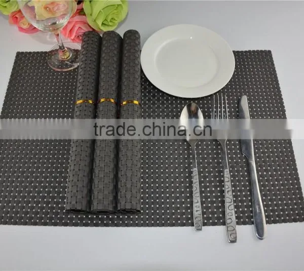 High Quality PVC Placemat Pure Color8*8 Dark Grey 45*30cm 110g Table Decoration photo-3