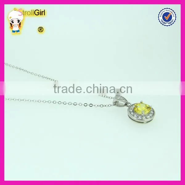 High Quality Women Bridal Silver Plated Red Ruby Zircon Round Necklace photo-6