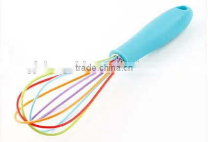Hot Sale Rainbow Silicone Whisk With pp Handle Silicone Kitchen Utensils for Blending, Whisking, Beating & Stirring
