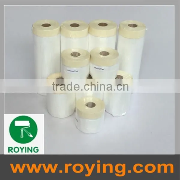 Pre-taped Auto Paint Plastic Masking Film 30CMX33M