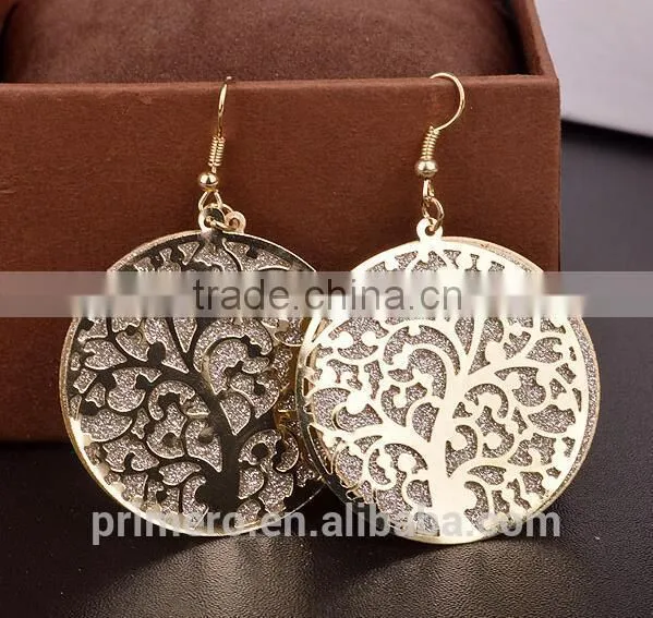 Hot Selling Fashion Matte Popular Elements Hollow Tree Stup Earrings photo-6