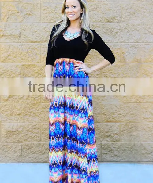 Same Clothing Boho Maxi Long Sleeve Mother and Daughter Matching Dresses photo-2